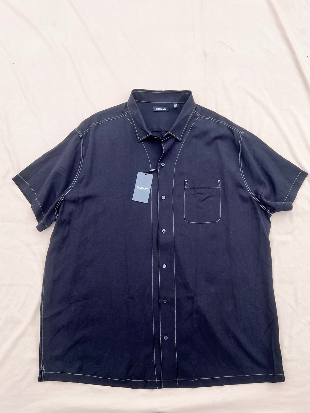 NWT $89.50 Murano Short Sleeve Button-Down Shirt 100% Lyocell